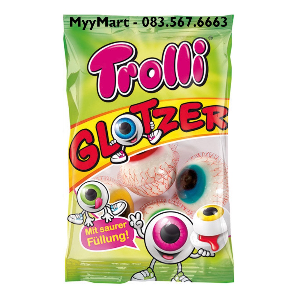 Kẹo con mắt Trolli Glotzer túi 8 viên 150g (Nhập khẩu Đức)