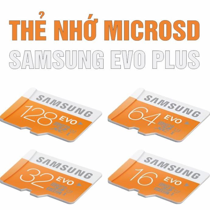 Thẻ nhớ MicroSD SamSung 128GB/64GB/32GB/16GB – Evo Plus Class 10 – CHÍNH HÃNG – Kèm Adapter – Bảo hành 5 năm