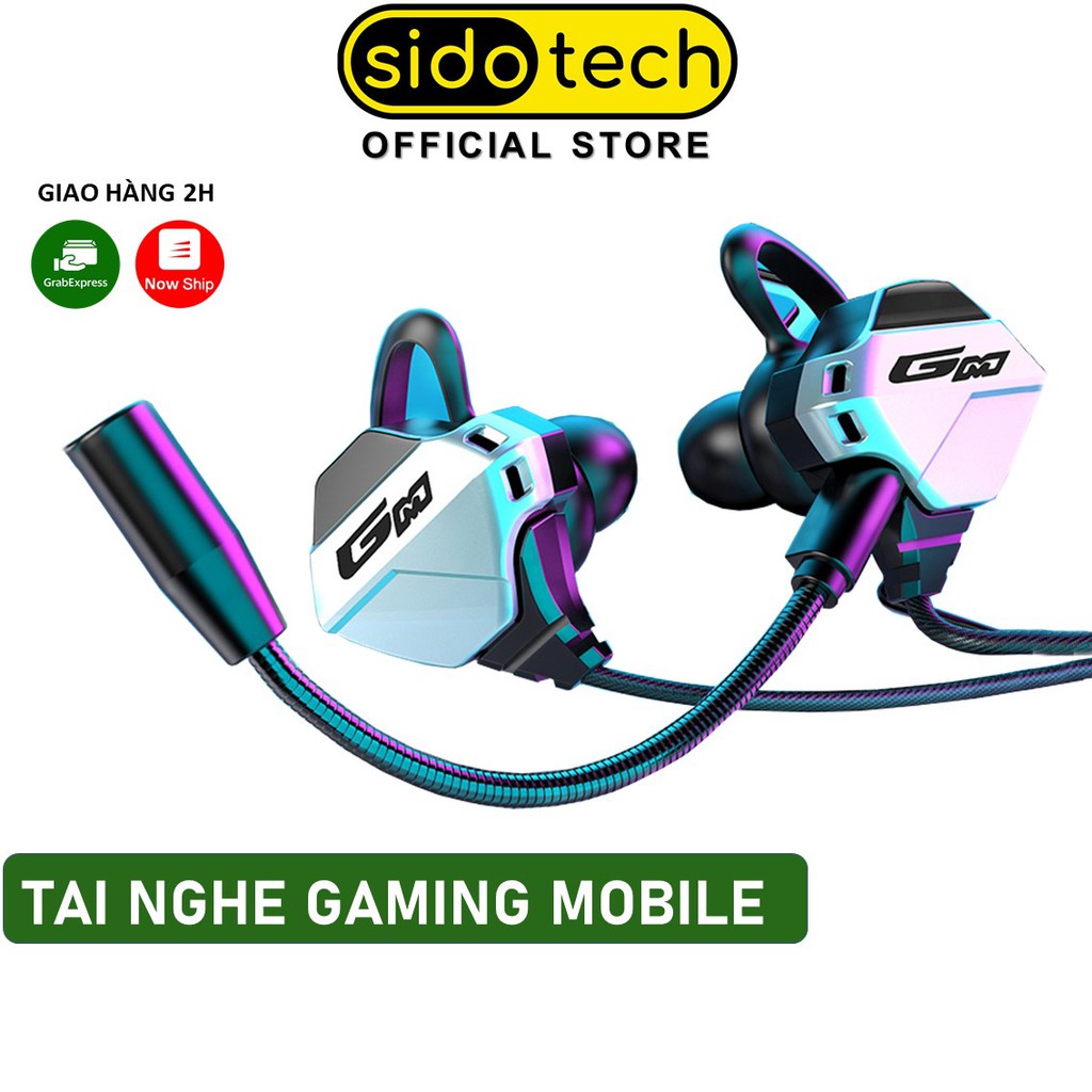 Tai nghe gaming chơi game cho điện thoại SIDOTECH G11 có mic chơi PUBG mobile / FF / ROS / Tốc chiến mic rời 360