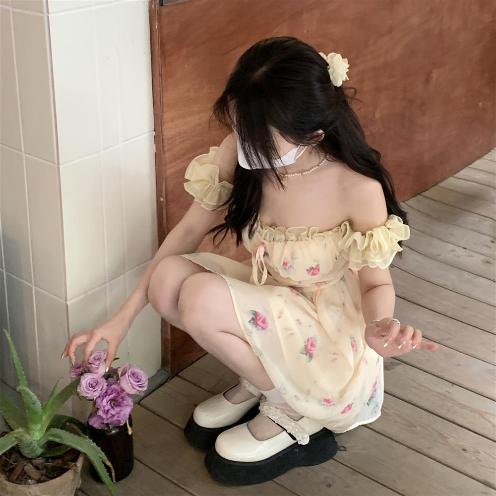 Váy babydoll Đầm Ngắn Dáng Chữ A Không Tay In Hoa Thời Trang Mùa Hè 2022 Phong Cách Lãng Mạn Ngọt Ngào Cho Nữ