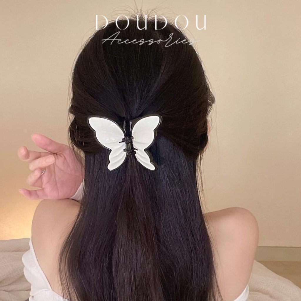Phụ kiện kẹp tóc xinh DOUDOU Cặp tóc Kẹp tóc bươm bướm Hottrend Kẹp càng cua lớn style Hàn Quốc 9.5cm cho nữ ZJ042