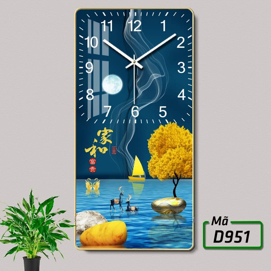 Tranh đồng hồ treo tường tráng gương 3d mẫu vuông, chữ nhật trang trí nhà cửa theo phong cách hiện đại
