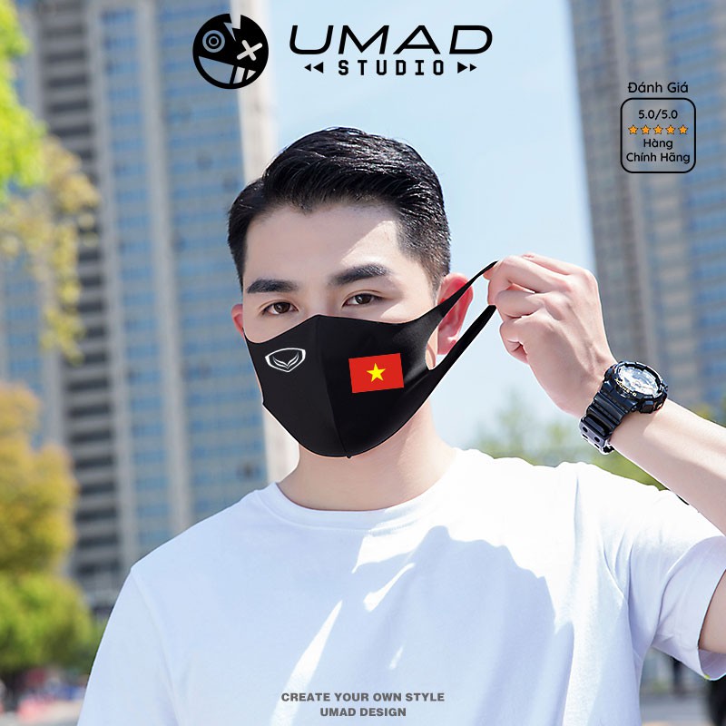 Khẩu trang 3D UMAD unisex Đội tuyển bóng đá Việt Nam vải poly 2 da cao cấp