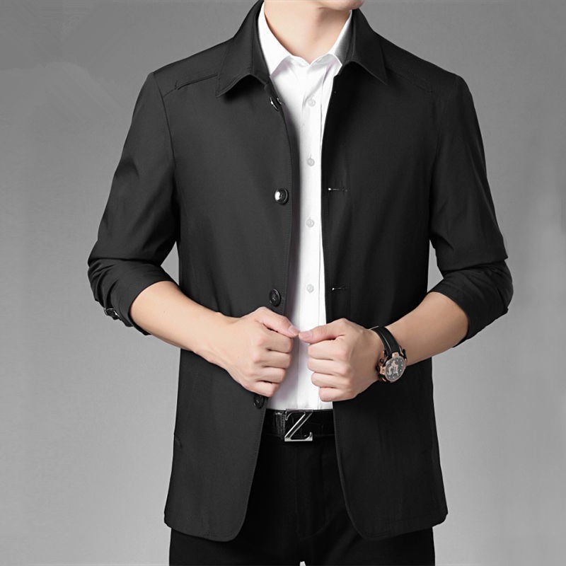 AG✾▼Middle aged fashion❉❉Áo khoác nam trung niên và già mỏng ông nội Xuân Thu 50 tuổi Jacket mùa đông bông dày