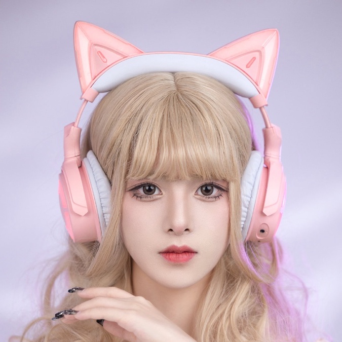 Tai nghe tai mèo Demon Dance YOWU Cat Ear Headphone 4 phiên bản Cherry Blossom Pink.