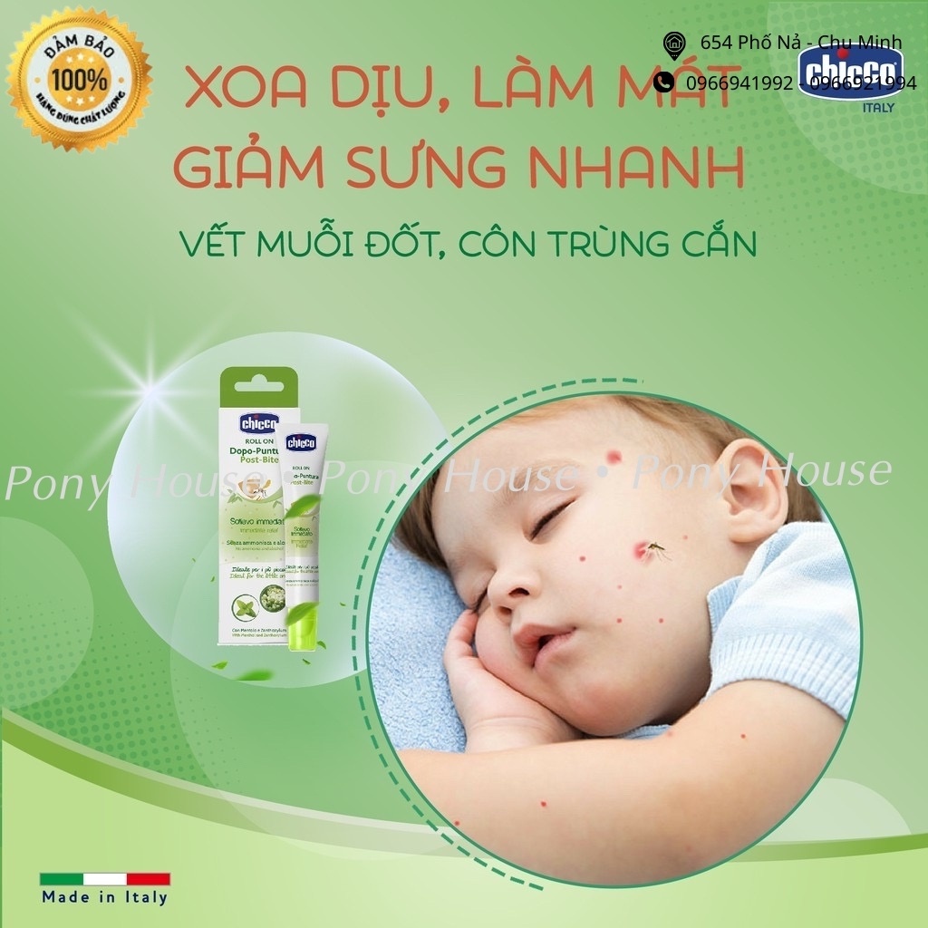 Lăn Bôi Muỗi Đốt Côn Trùng Cắn Chicco Ý An Toàn Cho Bé Từ Sơ Sinh (Chính Hãng)