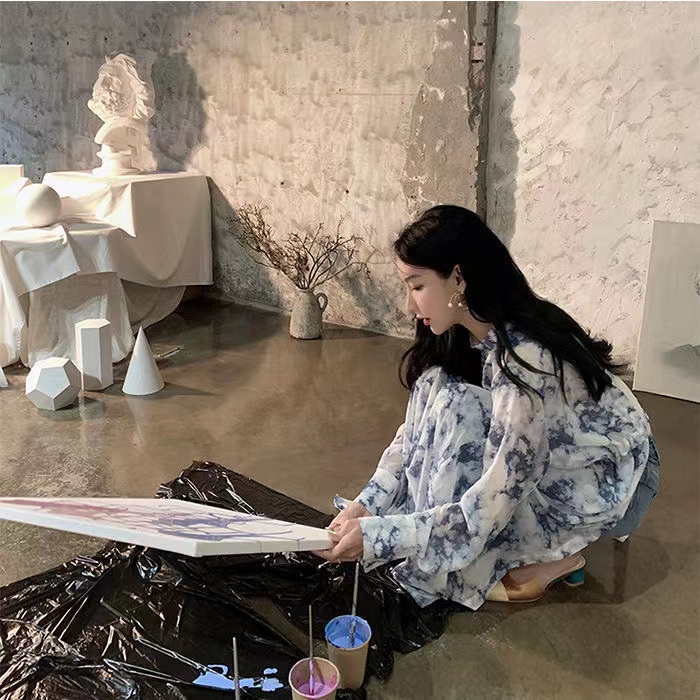 Đầm Hai Dây Hở Lưng Màu Nhuộm Thời Trang Mùa Hè Mới 2022