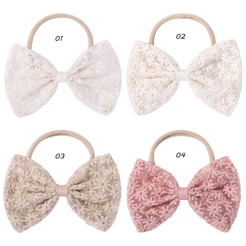 Dây cột tóc đính KIDSBOWS nơ ren hoa dễ thương cho bé