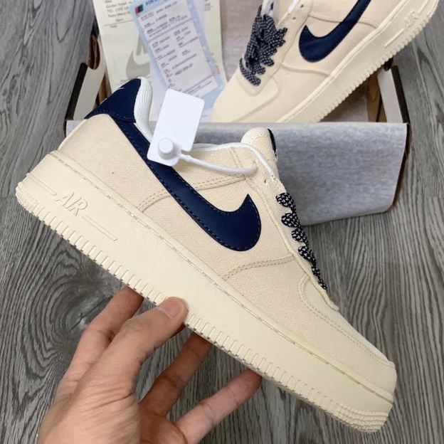Giày thể thao af1 canvas navy, giày sneaker vải canvas nam nữ đủ size bản Trung
