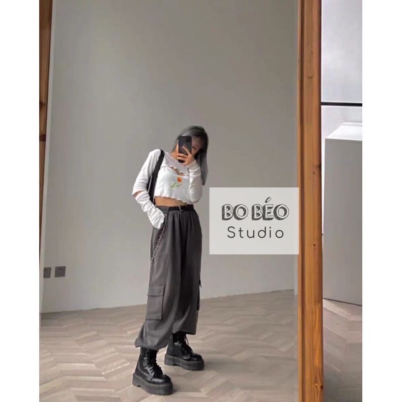 LEATHER PLATFORM BOOTS B420 - BỐT ULZZANG ĐẾ CAO 5CM MÀU ĐEN