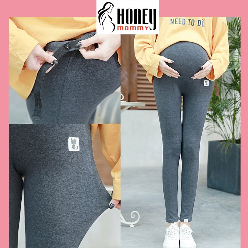 ✱✽✳Quần Legging Bầu Cạp Cao Và Chéo, Dài Thu Đông Skinny Thoải Mái Co Giãn Tốt HX4611 Honey Mommy