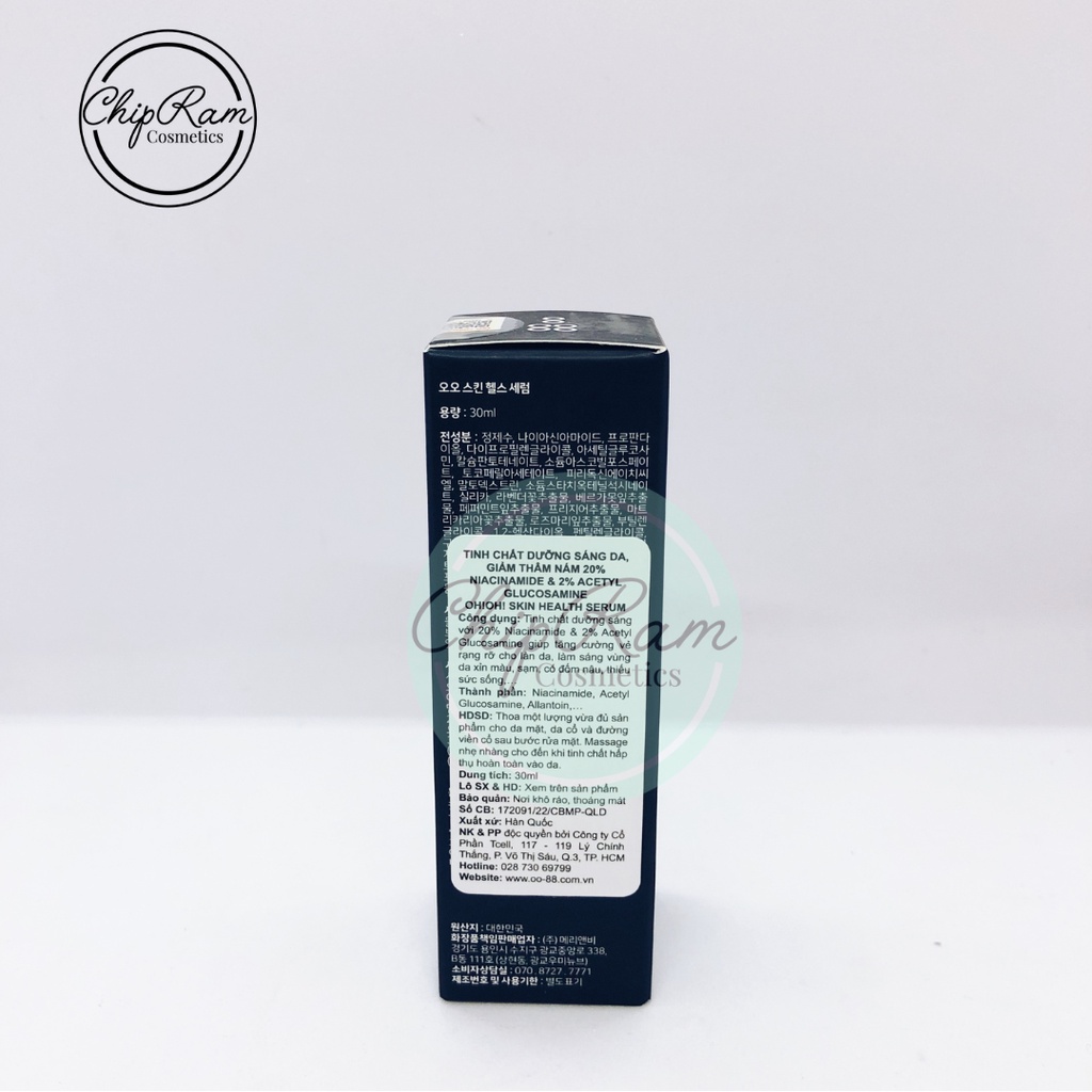TINH CHẤT DƯỠNG SÁNG DA GIẢM THÂM 20% NIACINAMIDE VÀ 2% ACETYL GLUCOSAMINE OH!OH! SKIN HEALTH SERUM 30ML