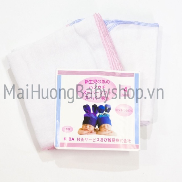 Khăn xô sữa xuất Nhật 4 lớp kiba dành cho bé sơ sinh