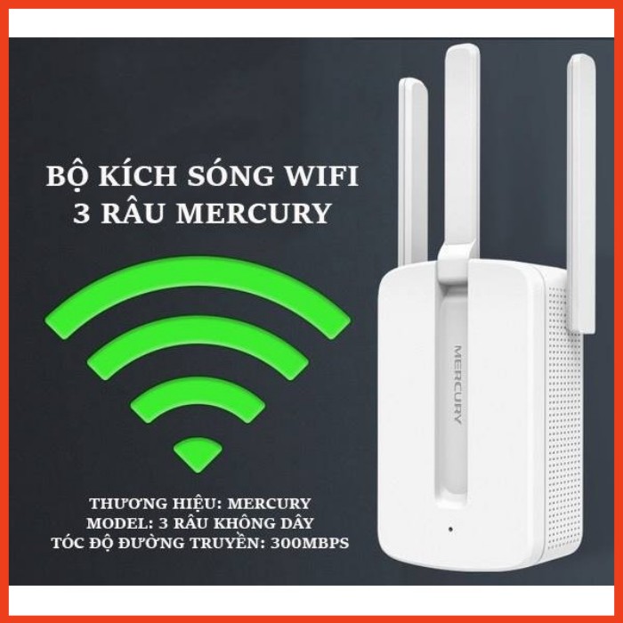 Bộ Kích Sóng Wifi  Mercury 3 Râu Cực Mạnh - Chính Hãng [Bảo Hành 1 Đổi 1] | BigBuy360 - bigbuy360.vn