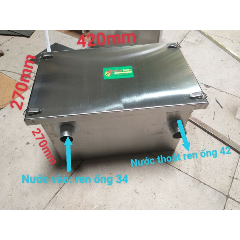Bể Lọc Mỡ, Tách Mỡ 24 Lít Dùng Cho Gia Đình, inox304  - Cơ Sở Sản Xuất Bình Minh 890