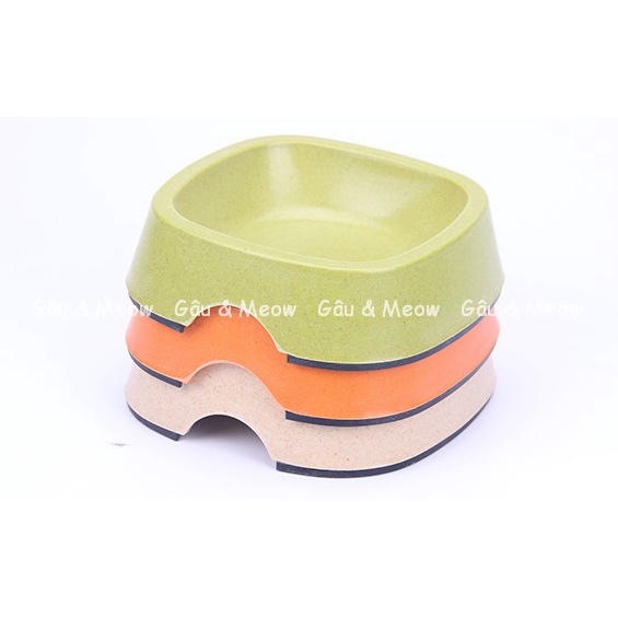 Chén bát đựng thức ăn Bobo cho thú cưng chó mèo thỏ đế cao su gai chống trượt - Form vuông