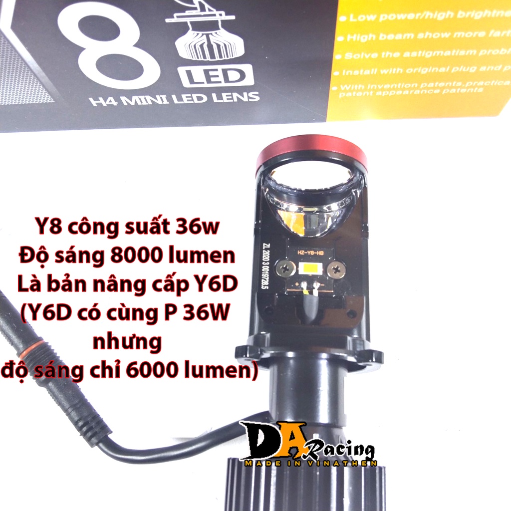Đèn pha Led bi cầu mini Y6D 37w Cost trắng pha trắng.Bảo hành 6 tháng
