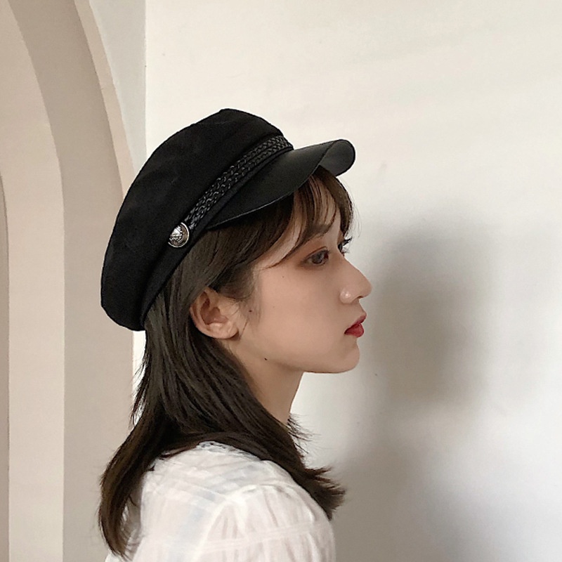 Mũ thủy thủ LASSY Mũ beret phong cách Military hàn quốc có dây chỉnh size mũ