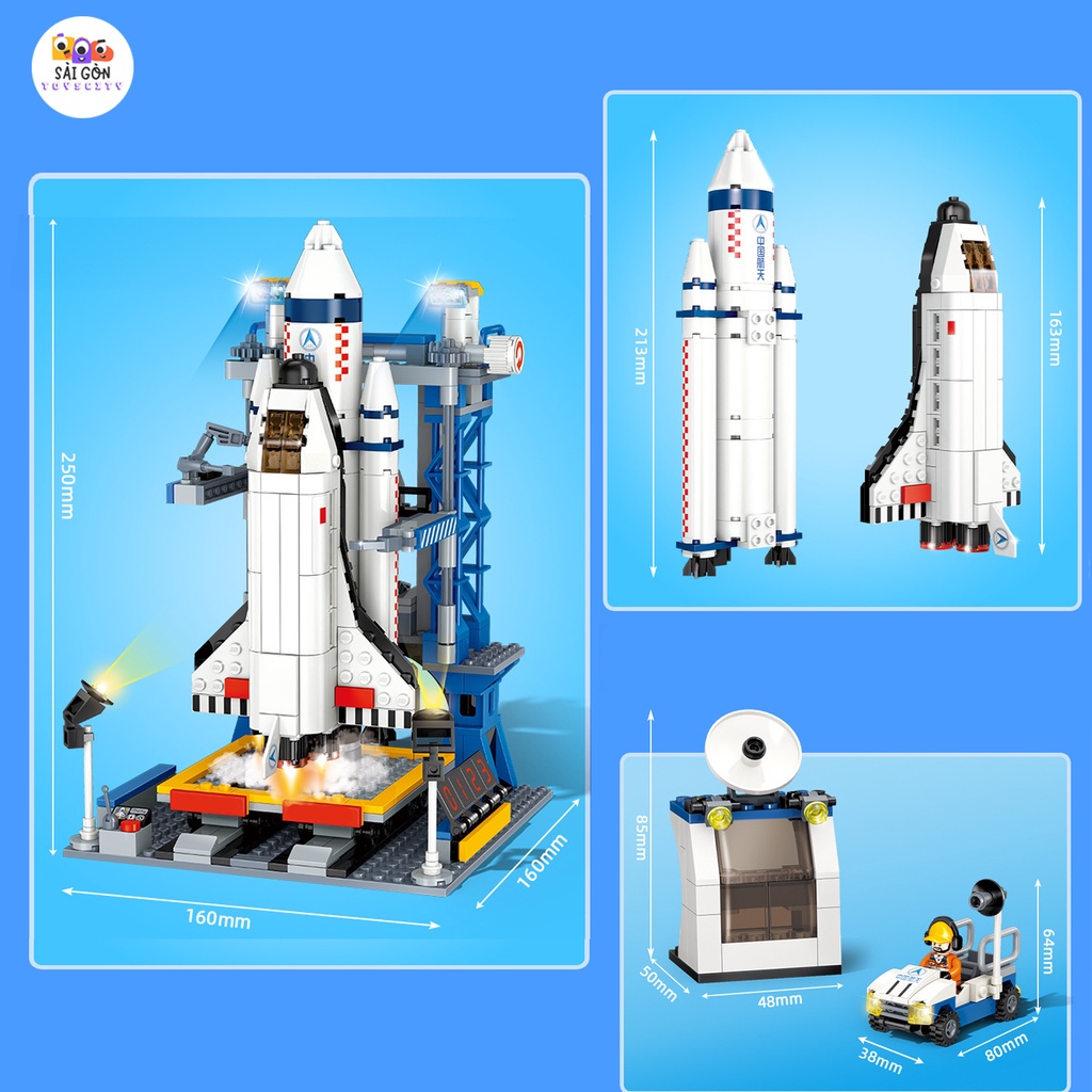 Đồ Chơi Lắp Ráp Kiểu LEGO Mô Hình Tàu Bay Không Gian Space Shutte GUDI 8815 / 11001 Với 573+ PCS Khám Phá Vũ Trụ Độc Đáo