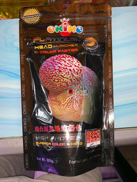 Thức ăn cho cá la hán lên đầu, màu và châu Okiko Thái Lan