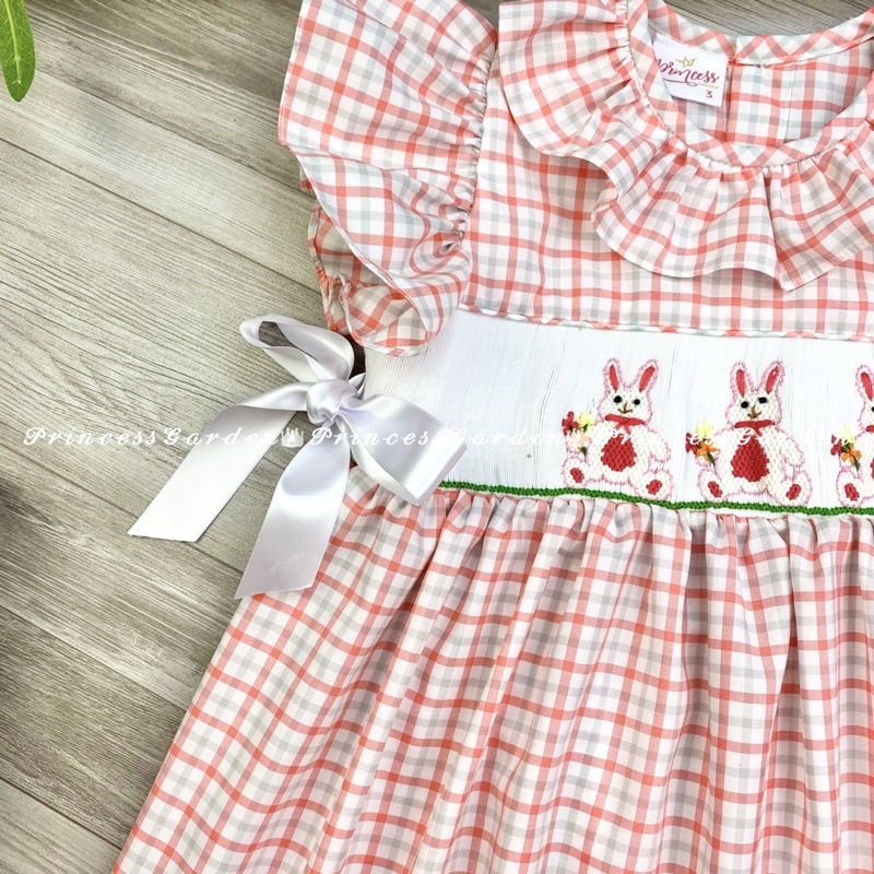 ĐẦM SMOCK THỎ CARO CAM