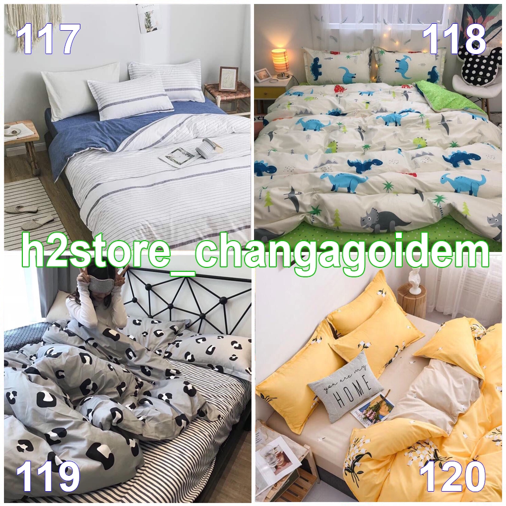 CHĂN PHAO Bộ Cotton Poly Nhập Khẩu Ga Hàn Quốc Phối Màu (gạt trái xem mẫu) | BigBuy360 - bigbuy360.vn