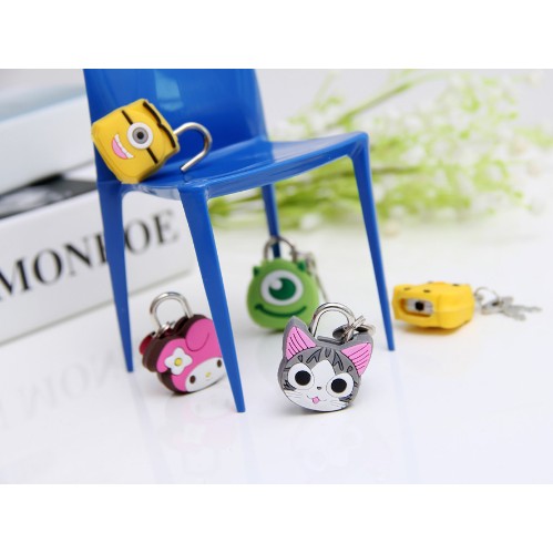 (RESTOCK) Ổ KHOÁ MINI HOẠT HÌNH CUTE kèm 2 chìa khoá BUKAO