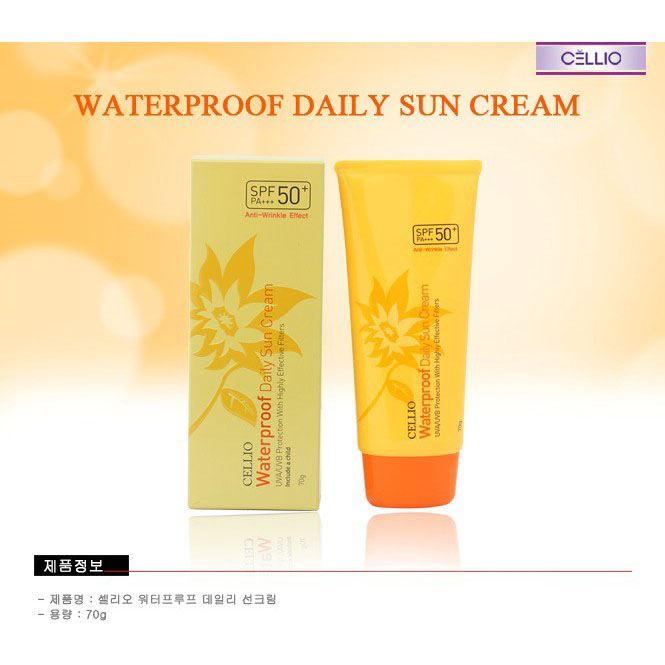 Kem chống nắng Cellio Waterproof Daily Sun Cream SPF50+ PA+++