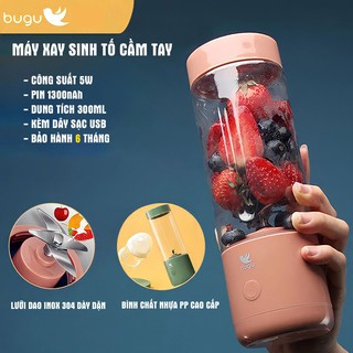 [SALE 50%] MÁY XAY SINH TỐ MINI CẦM TAY CAO CẤP MIGO, BUGU - Kèm theo bình nước thủy tinh tiện lợi, ảnh thật!