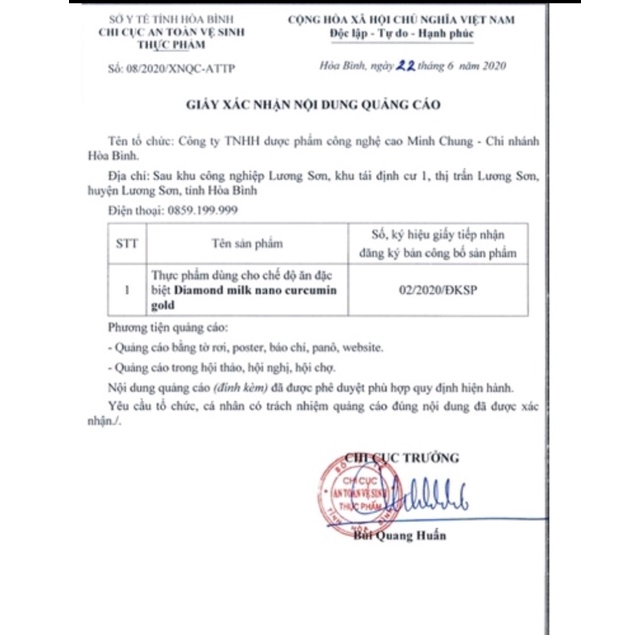 Sữa nghệ Nano Curcumin Gold.