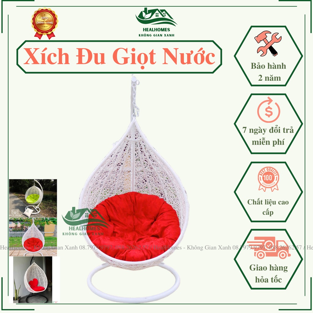 Xích đu đan cao cấp, derco sân vườn, trang trí ban công, đồ chơi cho  bé, ghế tổ chim cho bà bầu thư giãn / HealHomes