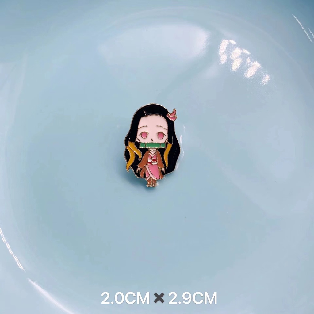 Huy Hiệu Cài Áo Hình Nhân Vật Anime Demon Slayer Drop Oil Drop Kamado Tanjiro Nezuko