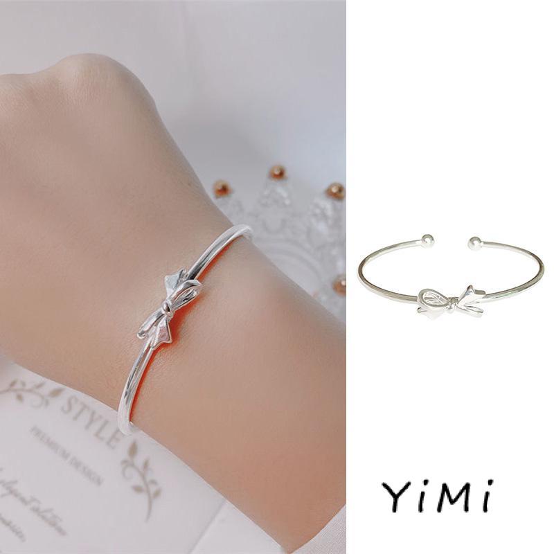 Vòng Đeo Tay Bạc Đính  Nơ Ngọt Ngào Dễ Thương Làm Quà Tặng Cho Bạn Gái/ Bạn Gái