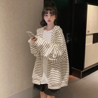Áo khoác sọc tay phồng