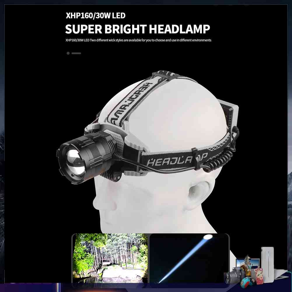 Đèn Pin Đeo Trán Chống Thấm Nước XHP160 LED
