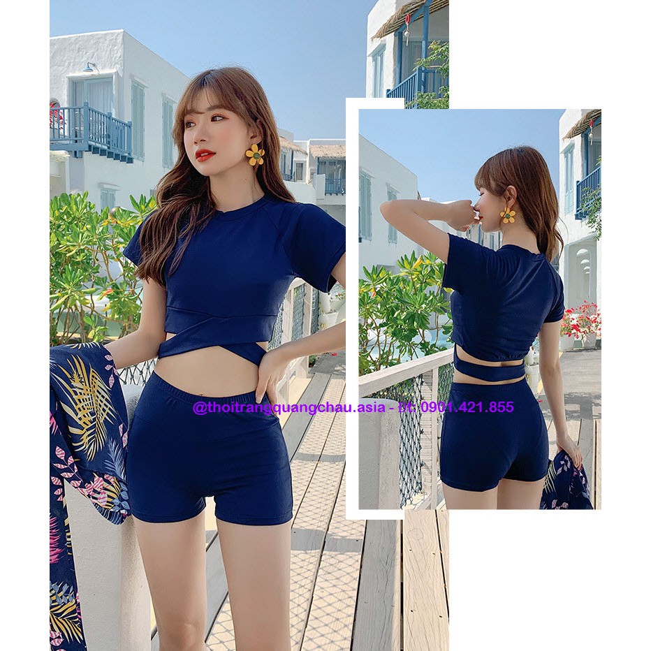 [Hàng Nhập] Đồ Bơi, Set bikini 3 mảnh, áo+quần kèm Váy choàng #028107 nữ tính
