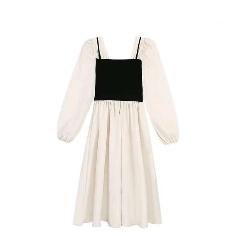 Đầm midi cổ vuông thiết kế mới thời trang Hàn Quốc