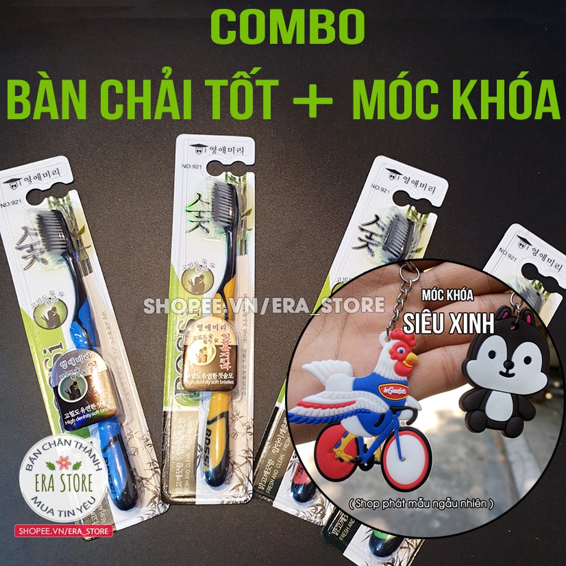 [ TẶNG MIỄN PHÍ 0 Đ ] Combo Bàn Chải + Móc Khóa Cho Đơn Từ 99K - Bàn Chải Than Tre Hoạt Tính Siêu Mềm Mịn