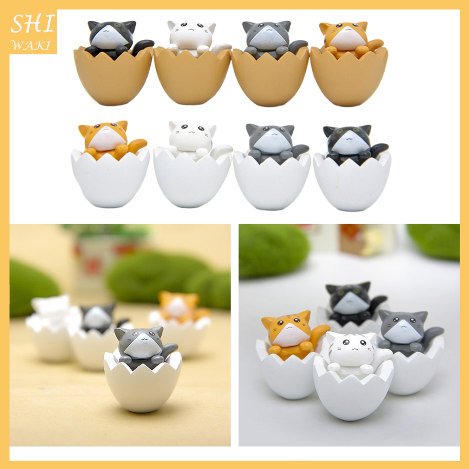 Set 4 Đồ trang trí Chú Mèo Mini Dễ Thương Trang Trí Sân Vườn