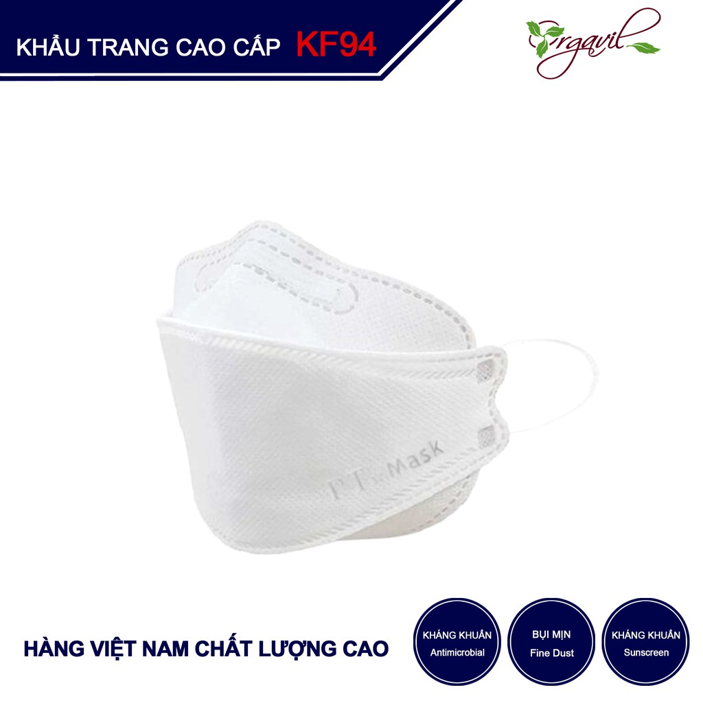 Set 10 Khẩu trang cao cấp KF94 4 lớp - Khẩu trang người lớn, khẩu trang y tế chính hãng, kháng khuẩn tốt- Orgavil