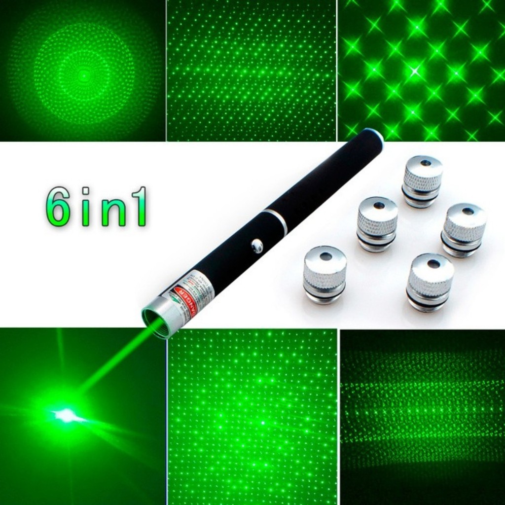 Bút laser tia xanh 6 trong 1 Green Laser Pointer - PT