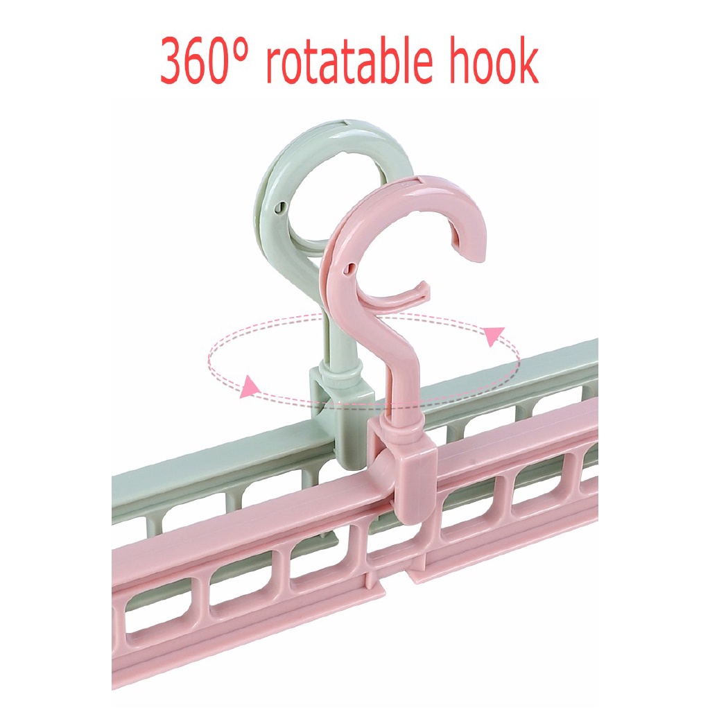 Móc Treo Quần Áo 9 Lỗ Xoay 360 Độ Chống Trượt Tiết Kiệm Không Gian