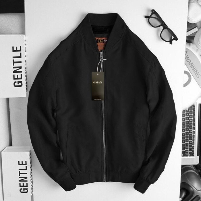 Áo khoác mỏng nam OMAN, áo bomber da lộn lót gió form rộng thời trang - AK64
