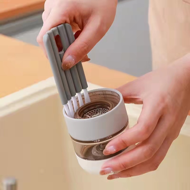 Bàn Chải Mini Vệ Sinh Ly Cốc / Bàn Phím Đa Năng Có Vỏ Bọc Kính Tiện Dụng
