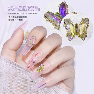 Set 10 Charm bướm đá xích trong trang trí móng
