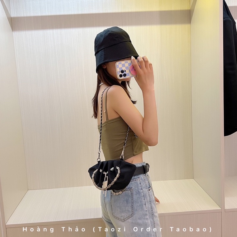 Túi xách đeo chéo bánh xếp ổ khoá mini siêu hot hàng cao cấp 2022