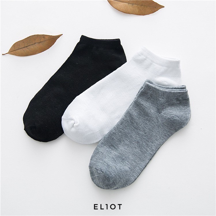Tất, vớ Cotton ngắn cổ nam nữ Unisex trơn Basic