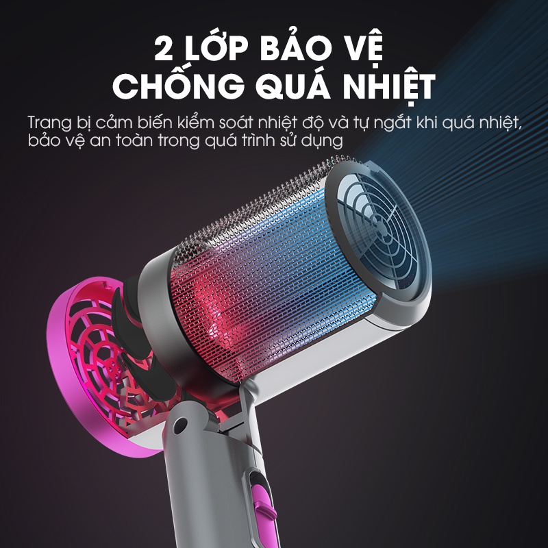 Máy sấy tóc tạo kiểu SAMONO SW-HDB11 công suất 1000W thiết kế gấp gọn tiện lợi - BH 12 tháng