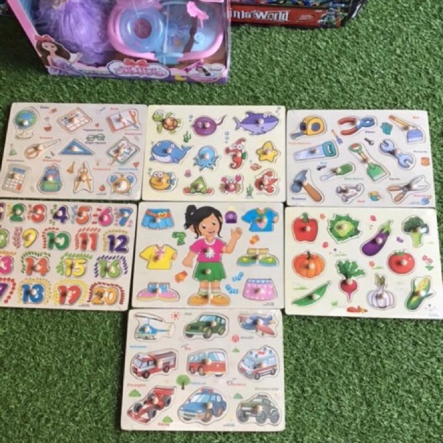 Bảng học ghép núm gỗ