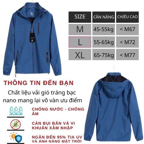 Áo khoác gióXẢ SỐCáo khoác gió nam nữ thời trang 2022 CHỐNG NƯỚC - NGĂN TIA UV siêu BỀN ĐẸP